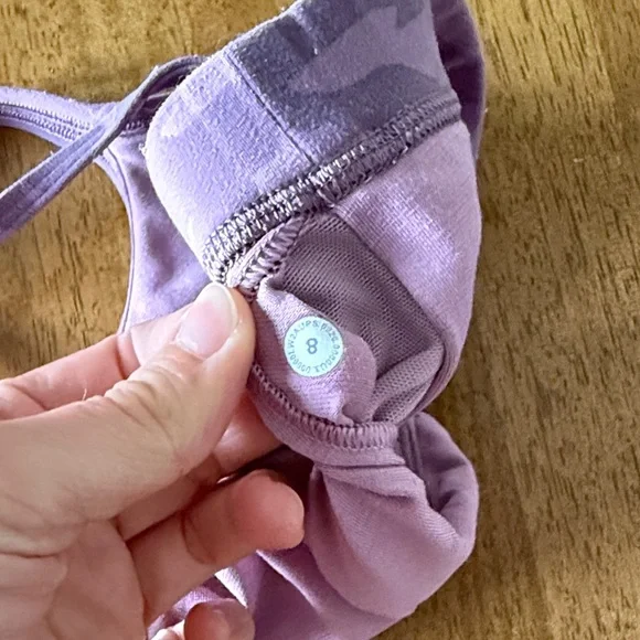 Lululemon Athletica Flow Y Pink Camouflage Sports Bra Size 8 - Picture 3 of 3